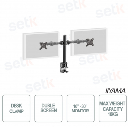 Soporte doble IIYAMA con accesorio de escritorio para monitores de hasta 30 pulgadas