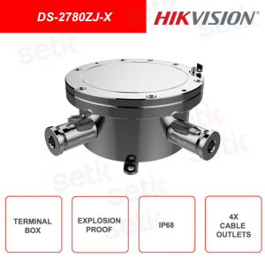 HIKVISION - DS-2780ZJ-X - Explosionsgeschützter Klemmenkasten - 4 Verdrahtungslöcher - Edelstahl IP68 - 304