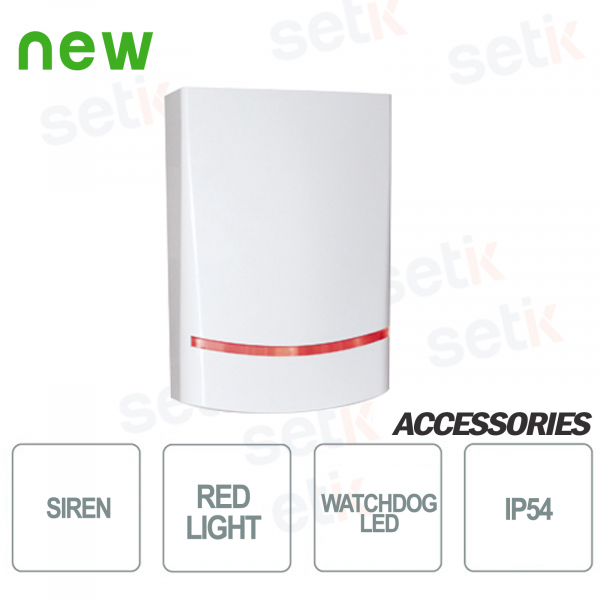 Sirena AMC da esterno Potenza sonora di 100dB - LED Rosso - AMC