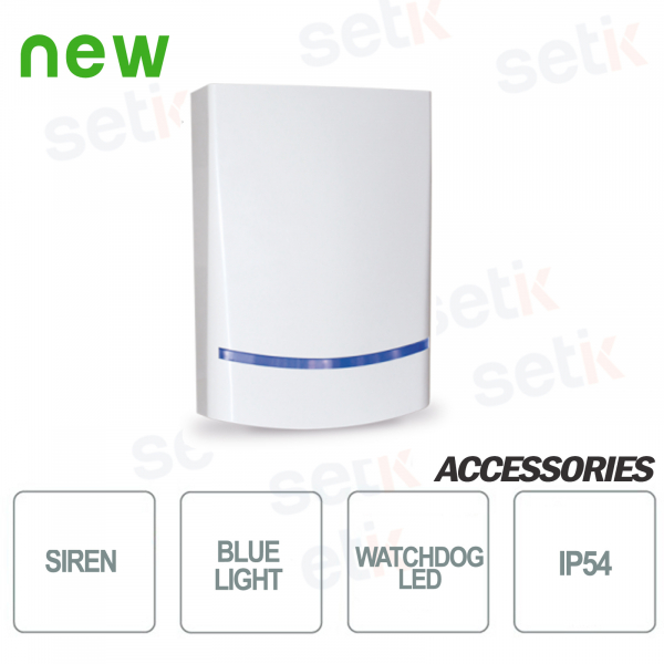 Sirena AMC da esterno Potenza sonora di 100dB - LED Blu - AMC