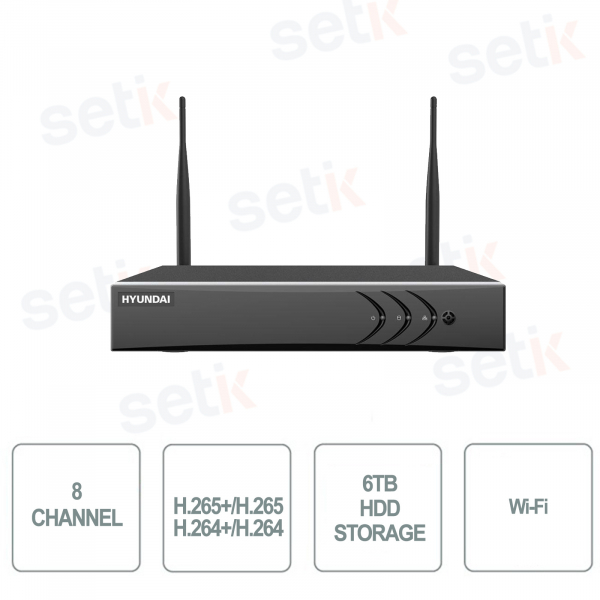 NVR 8 Canales Hyundai WIFI IP 4mp