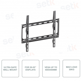 WM1044-B1 - Soporte de montaje para pantallas de 26 a 55 pulgadas - Ultra seguro - Carga máxima 30Kg