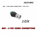 10x JACK - Conectores de video macho BNC para CCTV CCTV