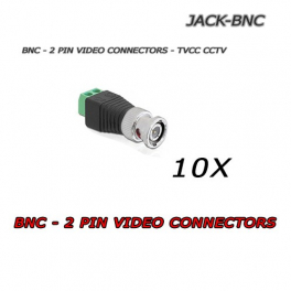 10x JACK - BNC Male Video Connectors for CCTV CCTV