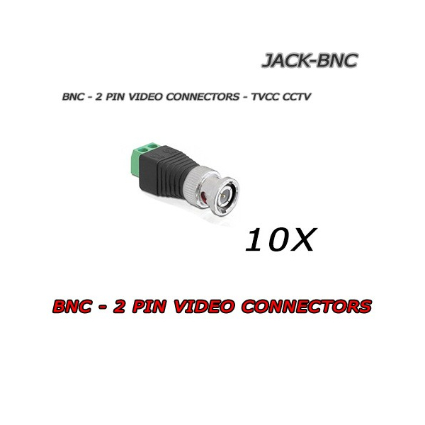 10x JACK - Connecteurs vidéo mâles BNC pour CCTV CCTV