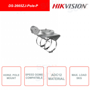 DS-2665ZJ-Pole-P - Support pour poteau horizontal - Alliage d'aluminium - Pour intérieur et extérieur