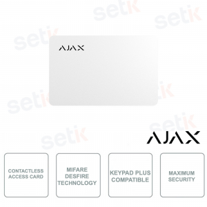 Ajax Pass White 3-Piece: Secure Contactless Card with DESFire Encryption