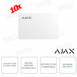 Carte Ajax Pass Blanche 10 Pièces : Carte sans contact sécurisée avec cryptage DESFire