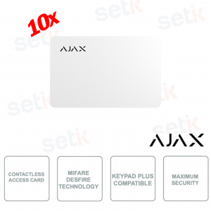 Carte Ajax Pass Blanche 10 Pièces : Carte sans contact sécurisée avec cryptage DESFire