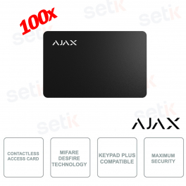 Ajax Pass Noir 100 Pièces : Carte sans contact sécurisée avec cryptage DESFire