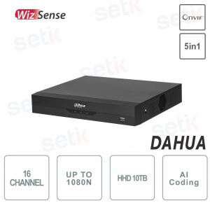 Dahua DVR 16 canaux hybrides Wizsense Penta-brid 1080N Analyse vidéo de codage AI