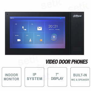 Moniteur SIP de station interne IP Dahua 7 pouces tactile PoS MicroSD - Couleur n