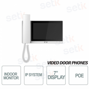 Postazione interna IP Dahua Monitor TFT 7 Pollici Touch PoE MicroSD - Colore Bianco