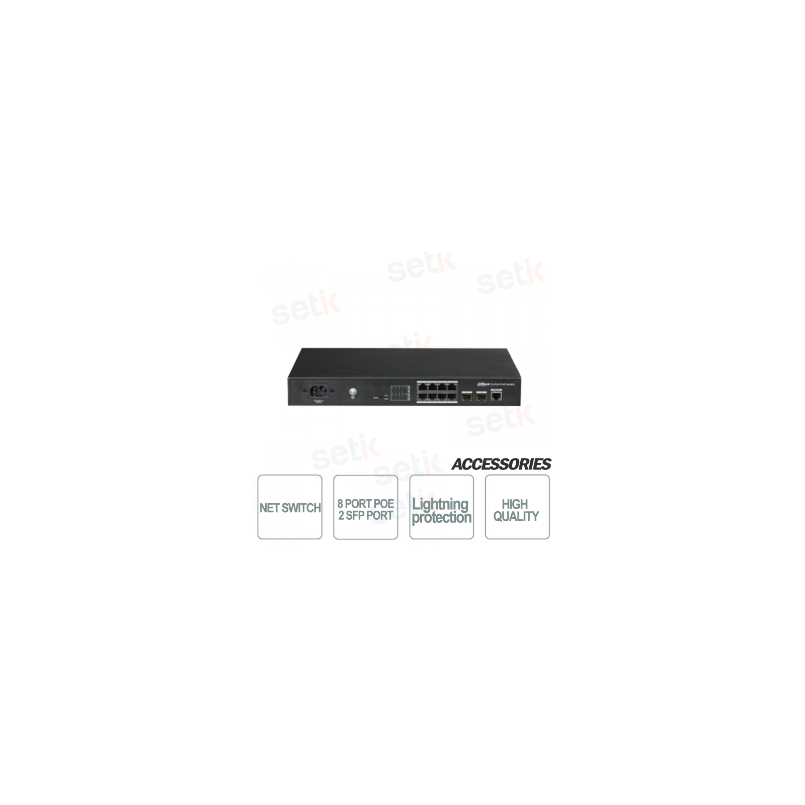 Setik PFS4210-8GT-150 - Switch rete 8 PoE + 2 SFP Dahua - Setik.biz