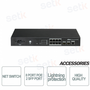 Switch Industriale PoE 8 Porte + 2 SFP Dahua