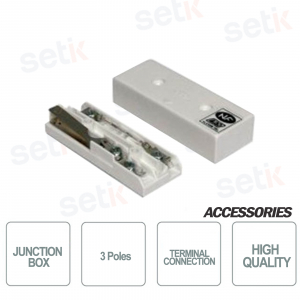 Caja de conexiones de 3 polos para la conexión de sensores a la línea - Material termoplástico - Color blanco - CSA