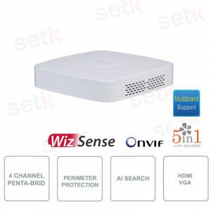 XVR5104C-I3 - Dahua - XVR Digitaler Videorekorder - 4 Kanäle Penta-Brid 5M-N / 1080p - 4 IP-Kanäle 6MP - 5in1 - WizSense