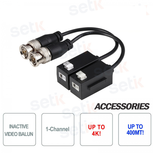 Coppia Video Balun Passivi 4K HD CVI TVI AHD CVBS Dahua