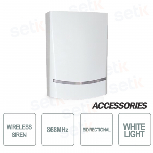 AMC wireless siren via two-way radio for outdoor use. Flashing White - AMC