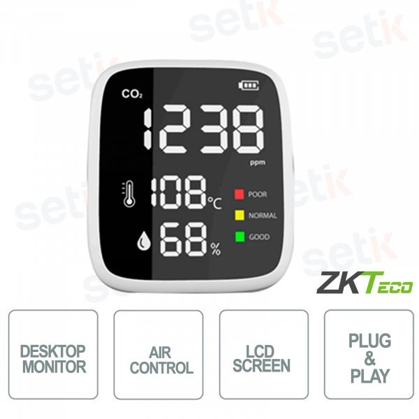 ZKTECO - Monitor de CO2 de sobremesa para el control de la calidad del aire