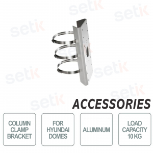 Hyundai - Säulenklemmhalterung für Dome-Kameras - Aus Aluminium - Stangen von 67 bis 127 mm - Max.10 kg