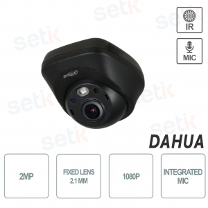 Caméra dôme mobile Dahua pour véhicules 2MP 1080P 2.1mm microphone IR3 antichoc intégré