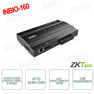 ZKTECO - Panel de control de acceso biométrico para puertas basado en Tecnología IP - inBio-160