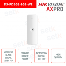 Hikvision AxPro Sensore rottura vetri Wireless 868Mhz 8M 120°