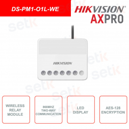 DS-PM1-O1L-WE - Wireless Relay - Modulo con frequenza 868Mhz - Crittografia AES-128 - AXPro