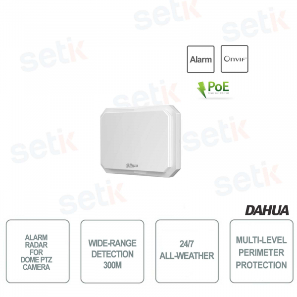 allarme radar dahua per dome ptz camera 24/7 - fino a 300m