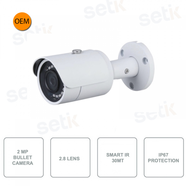 Telecamera IP Bullet da esterno DAHUA IPC-B2FG2 - 2MP - Smart IR 30mt - Ottica 2.8mm