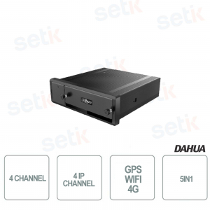 Movil xvr 5en1 4 canales hdcvi/ahd/tvi/cvbs + 4 IP - GPS - WIFI - 4G Dahua