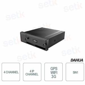 Movil xvr 5en1 4 canales hdcvi/ahd/tvi/cvbs + 4 IP - GPS - WIFI - 3G Dahua