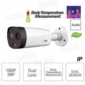 IP Thermal Camera Dahua Body Temperature Measurement and Thermal 7.5mm - Visible Optics 6mm
