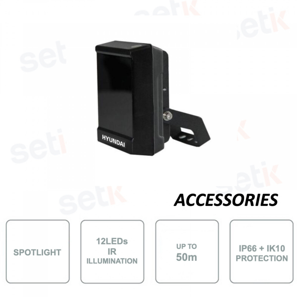Vandal-proof lighthouse - 12 high-power IR LED lighting - 50m range - 60 degree opening