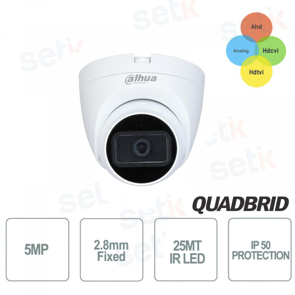 Telecamera Videosorveglianza Dahua 5 MP Ibrida 4in1 2 LED IR 2.8 MM