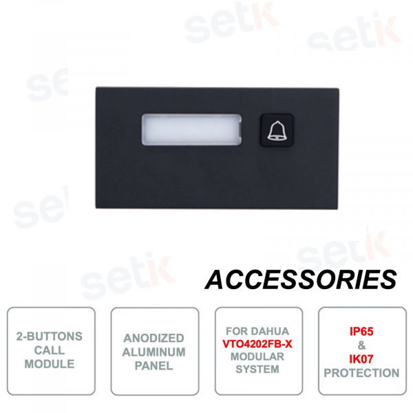 Módulo externo con 1 pulsador de llamada - Para sistema modular Dahua VTO4202FB-X
