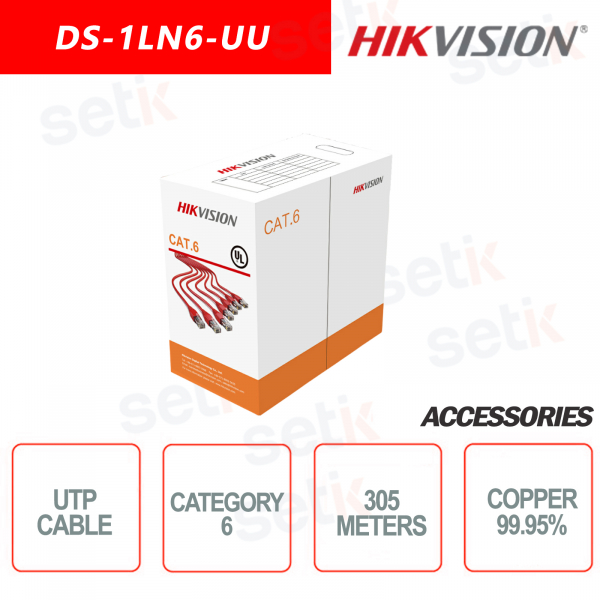 UTP-Kabel – Kategorie 6 – 305 Meter – KUPFER 99,95 % – HIKVISION