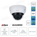 Telecamera Dome HDCVI  5MP - 4in1 - POC- Starlight - Ottica 2.7-12mm - IR30m - S2