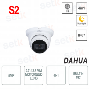 Dahua Outdoor camera 4in1 5MP Varifocal 2.7-13.5mm Starlight IR60 IP67 Microphone