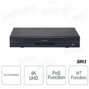 XVR Dahua 16 canaux Hdcvi 4K Ahd TVi CVbs Ip H.265 Wizsense AI IVS SMD Plus
