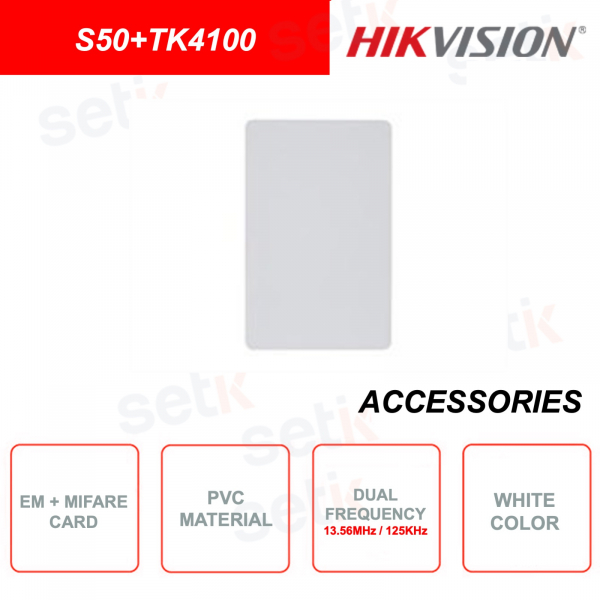 Access card - Mifare1 and EM - Contactless - Dual frequency 13.56Mhz and 125khz - Slim design