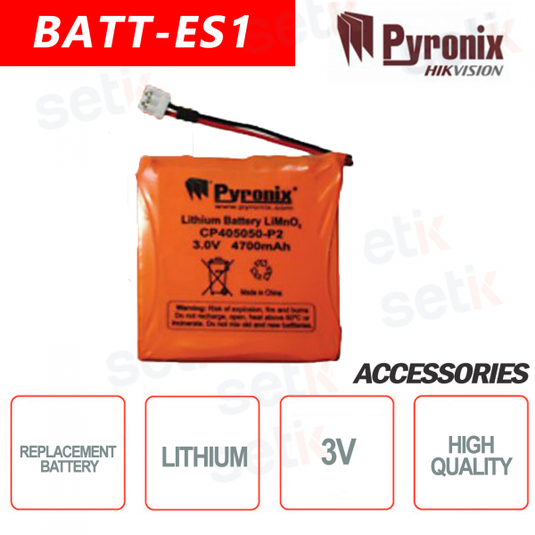 Batteria al litio di ricambio Hikvision-Pyronix per sensori a tripla tecnologia