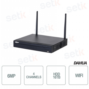 Dahua NVR 4 IP-Kanäle 6MP 40Mbps WiFi Dahua H.265 P2P 1HDD Audio