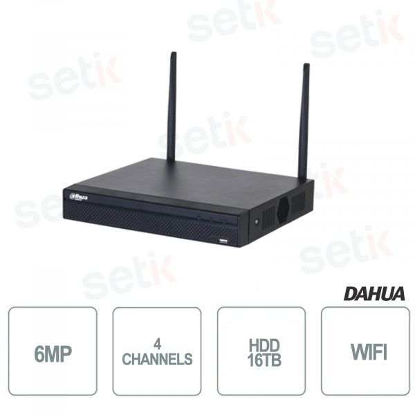 Dahua NVR 4 Canaux IP 6MP 40Mbps WiFi Dahua H.265 P2P 1HDD Audio