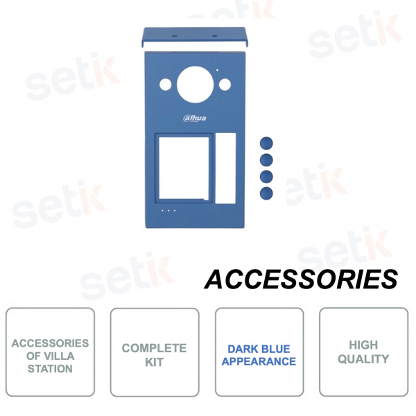 Pack d'accessoires pour poste d'interphone vidéo - Couleur Bleu Foncé - pour usage extérieur