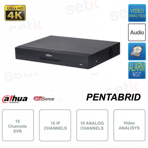 XVR ONVIF® 16 canaux 5en1 4K-N - 5MP - 16 canaux IP et 16 canaux analogiques - POS et IOT - Analyse vidéo