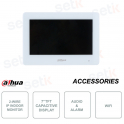 Monitor IP WIFI - 2 hilos - Pantalla táctil capacitiva de 7 pulgadas - Alarma - Audio