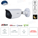 Cámara Bullet IP PoE ONVIF® 2MP - Lente 2.8mm - IR 50M - Inteligencia artificial - Alarma de eventos - Micrófono