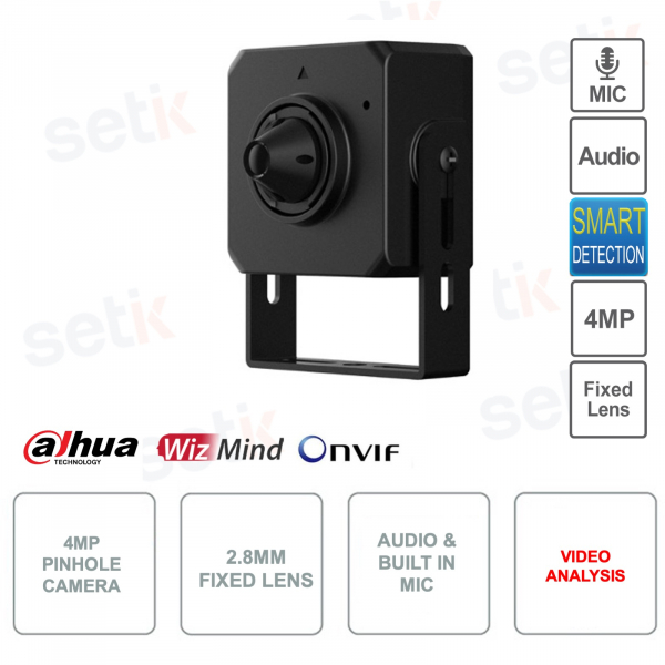 Dahua 4MP Starlight Pinhole Camera with Intrusion and Integrated Audio